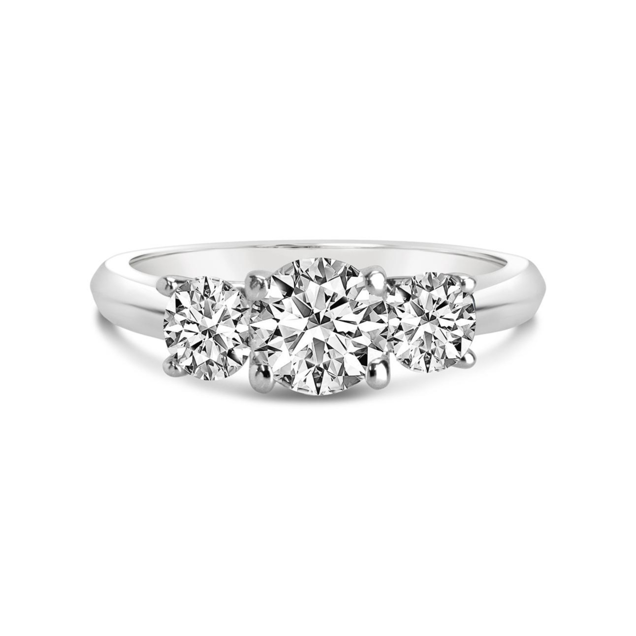 1.47tcw Natural Diamond 3 Stone Ring